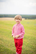 Red Gingham Dress Shirt