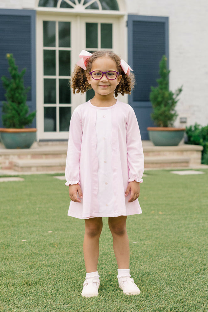 Scallop Button Front Dress