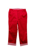Red Gingham Roll-Up Pants