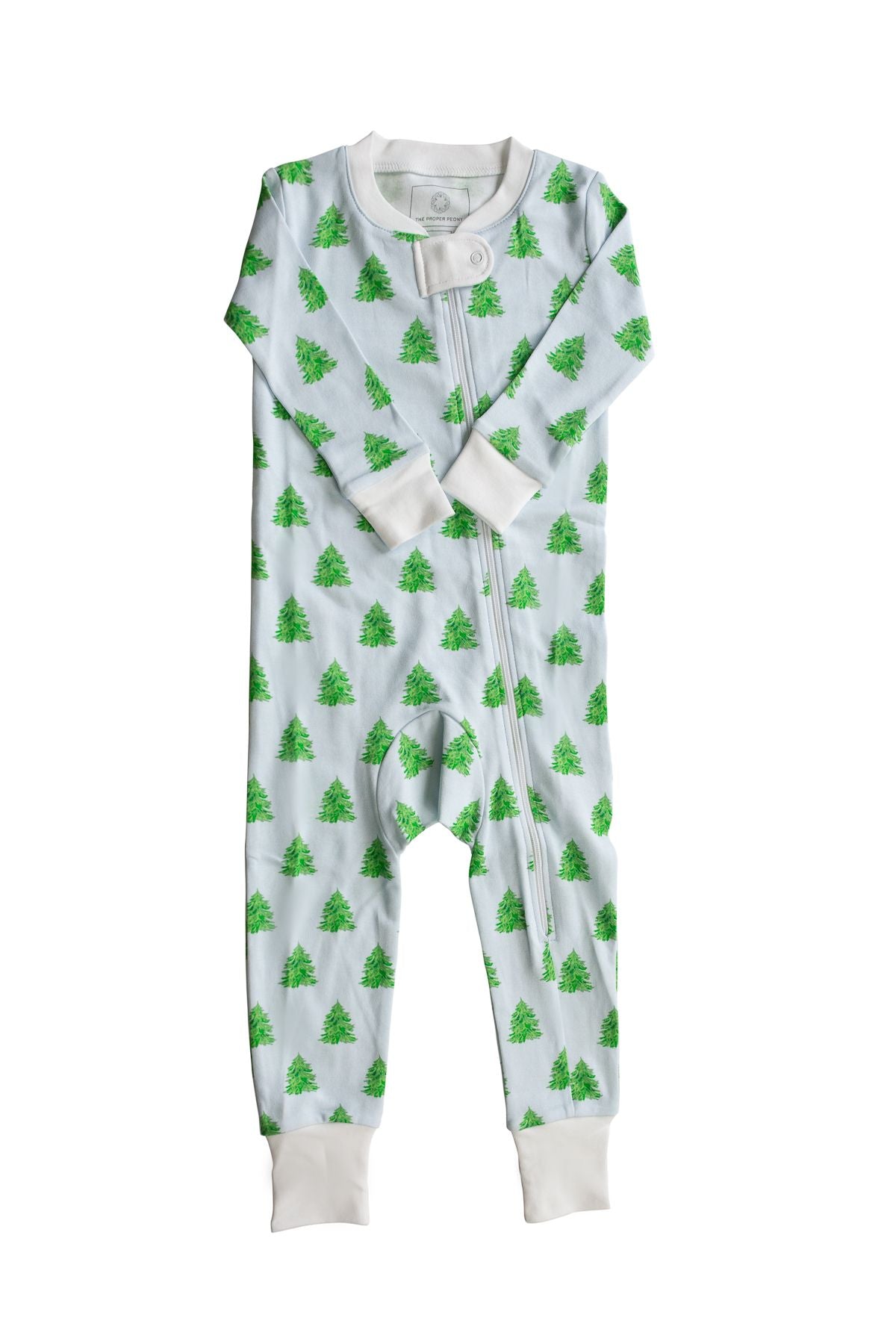 Blue Tannenbaum Footed Zipper PJ
