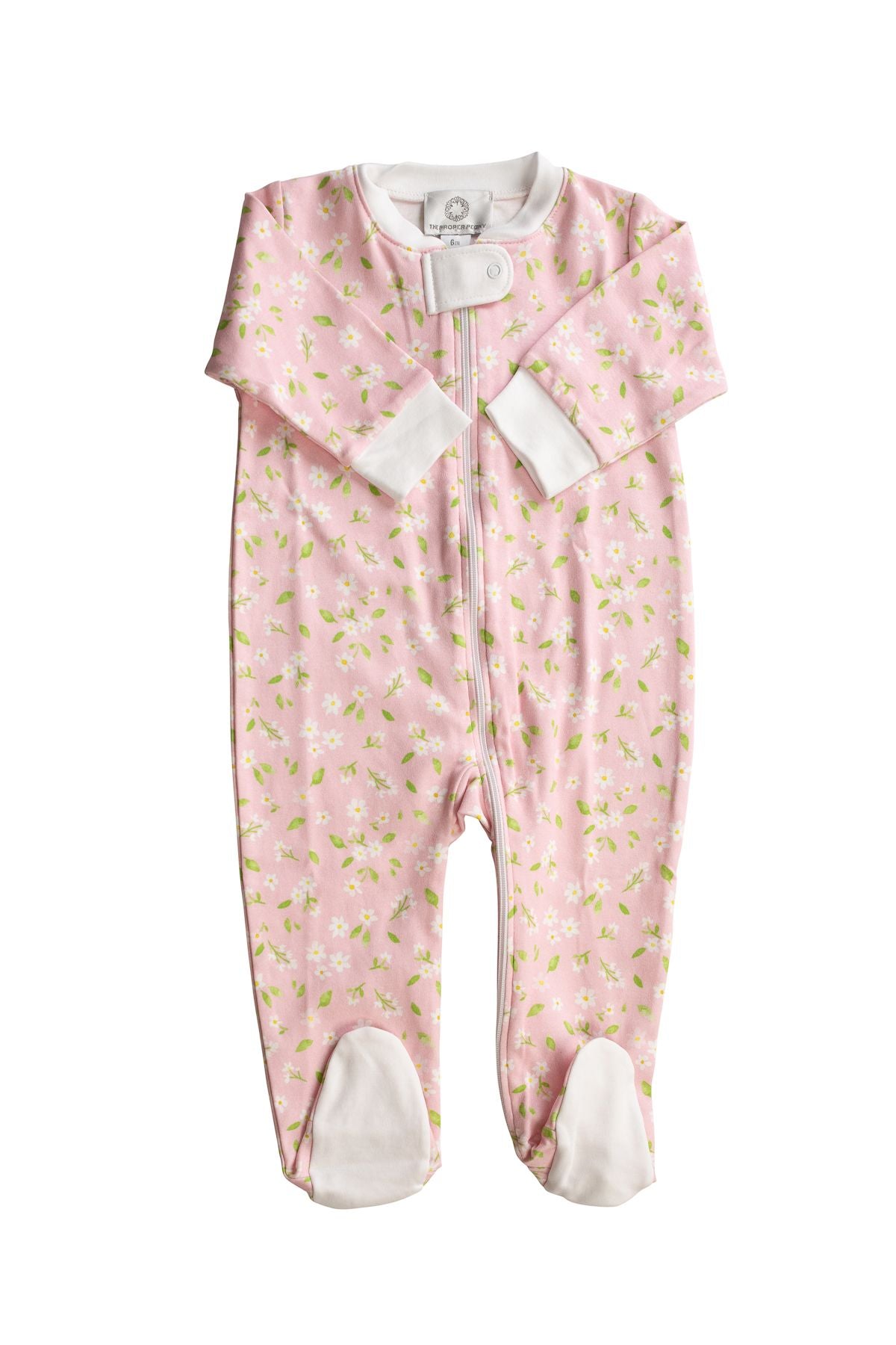 Pink Petal Footed Zipper PJ