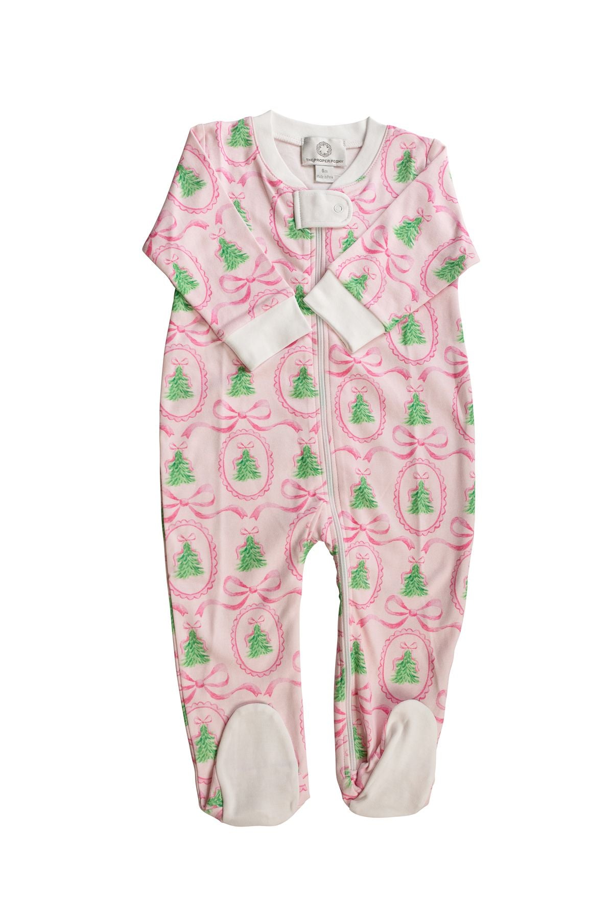 Pink Tannenbaum Footed Zipper PJ