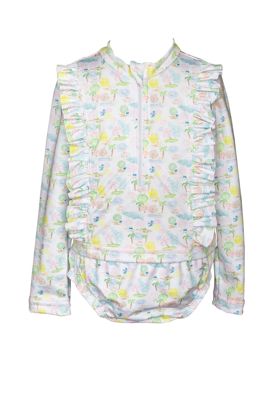 Proper Peony Girls Aqua Ocean Reef Rash Guard Set