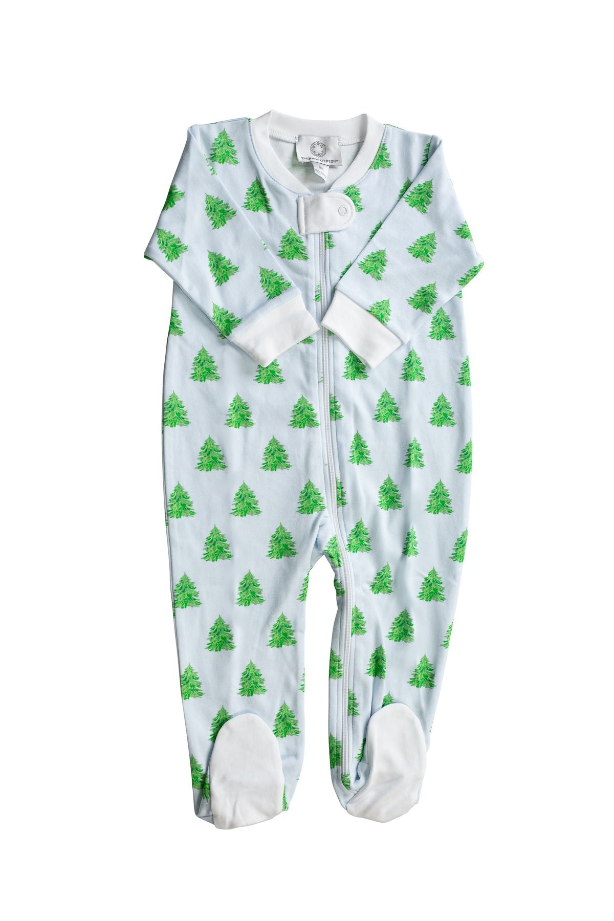 Blue Tannenbaum Footed Zipper PJ