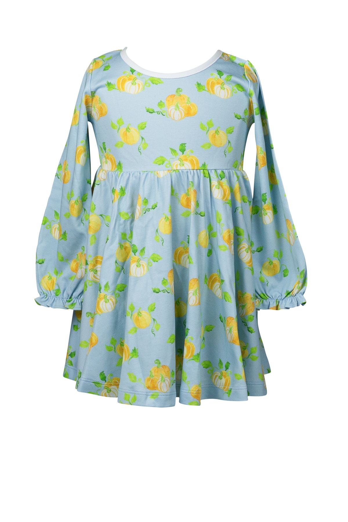Patch Long Sleeve Twirl Dress
