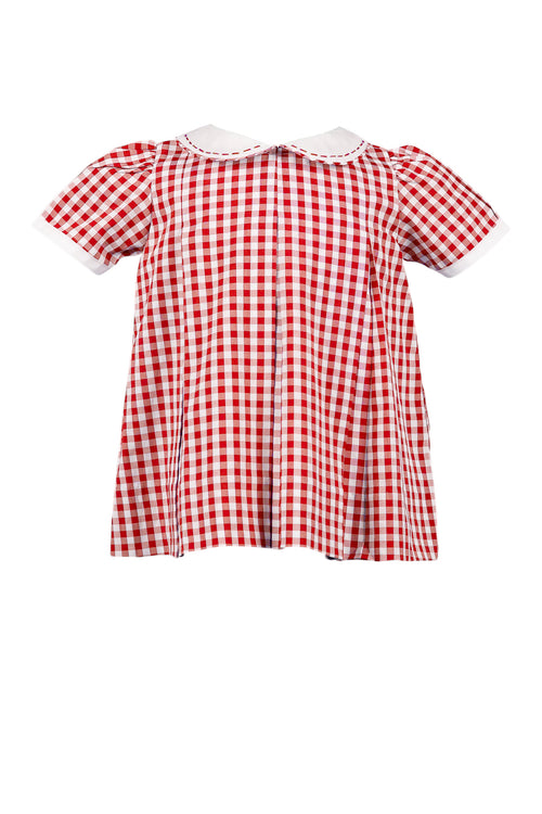 Red Gingham Pleat Dress