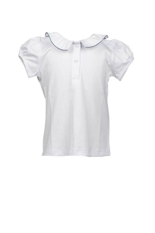 Short Sleeve Girl Shirt with Navy