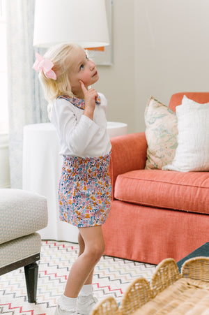 Pansy Floral Smocked Skirt