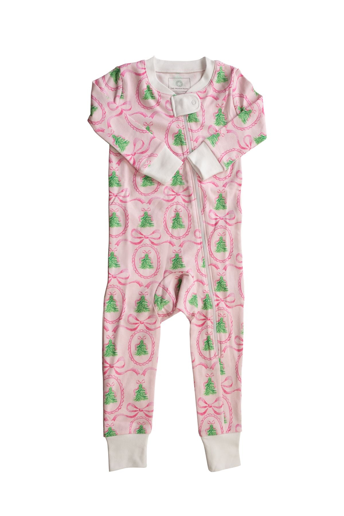 Pink Tannenbaum Footed Zipper PJ