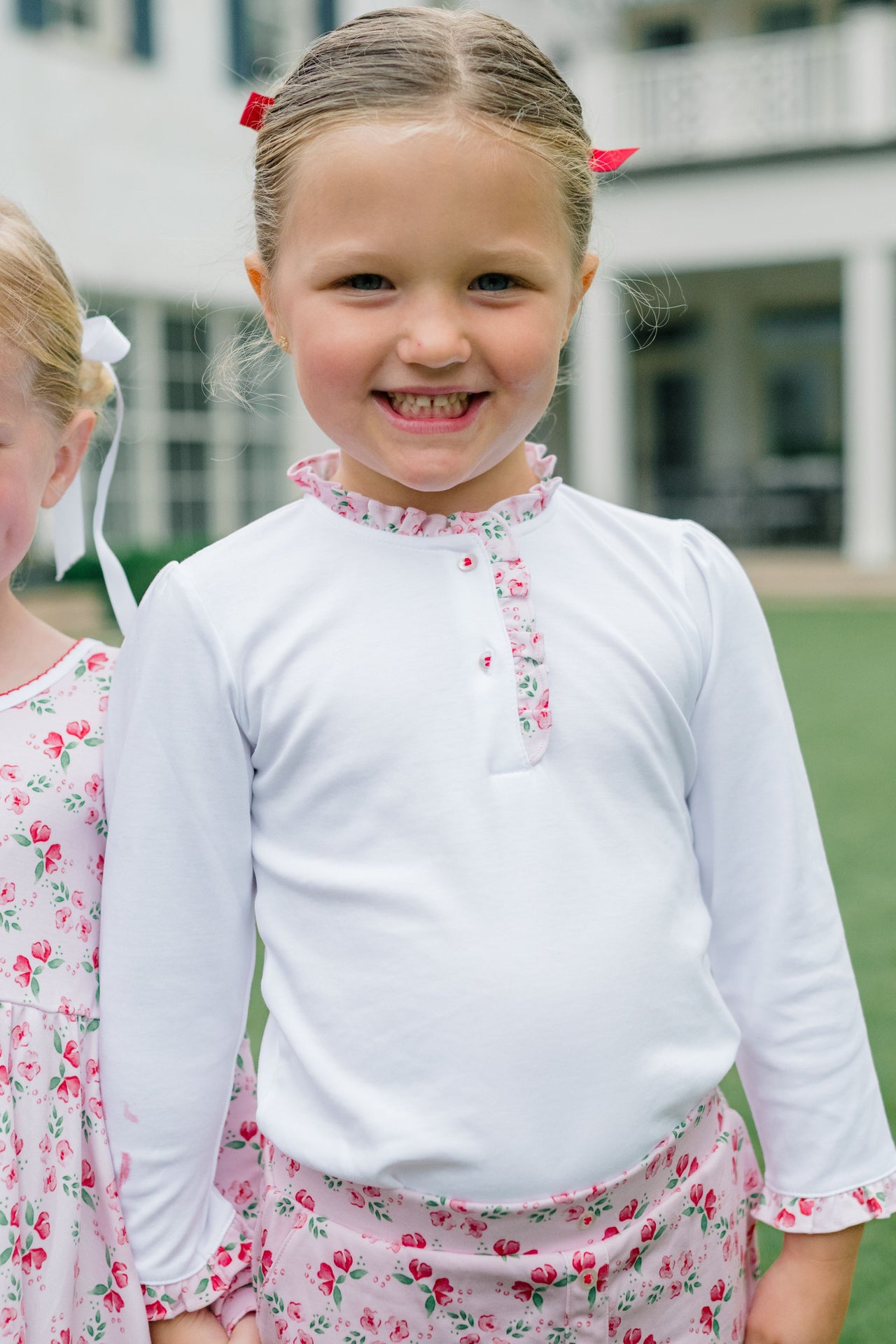 Zinnia Blooms Henley Shirt