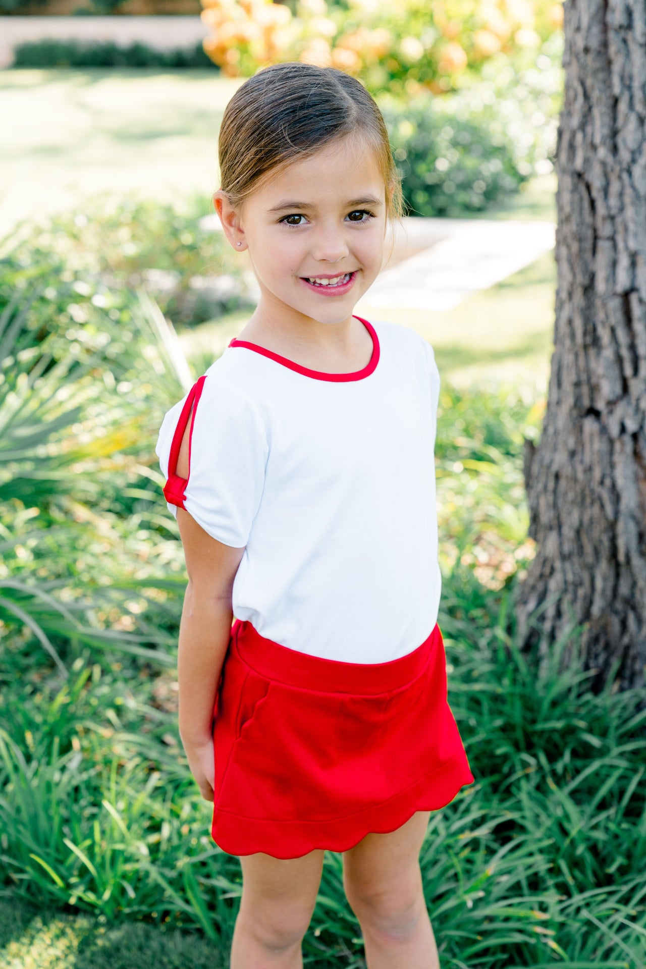 Sophie Scallop Skort Red