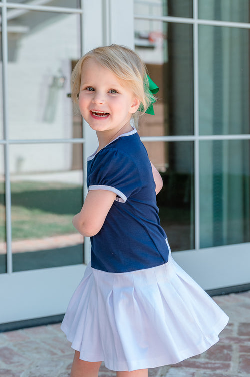 Colorblock Tennis Dress - Navy