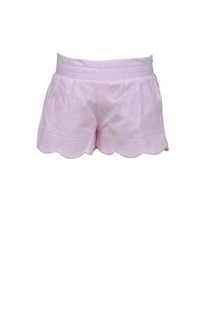 Pima Scallop Shorts - Pink