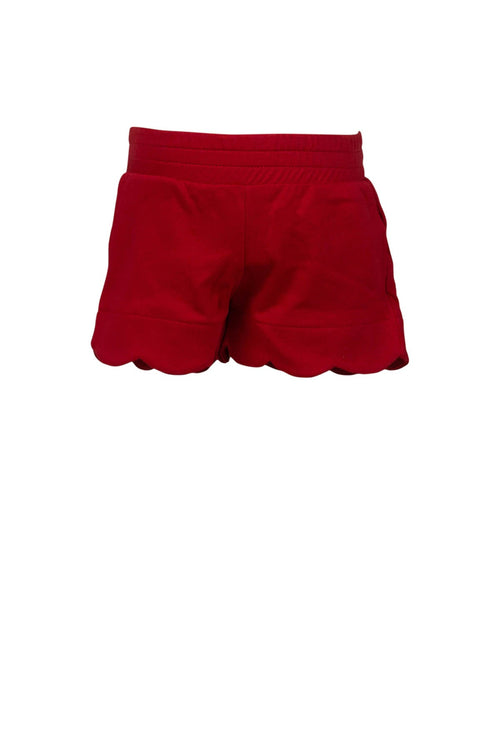 Pima Scallop Shorts - Red