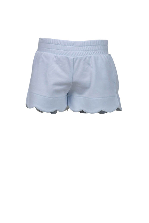 Pima Scallop Shorts - Sky Blue