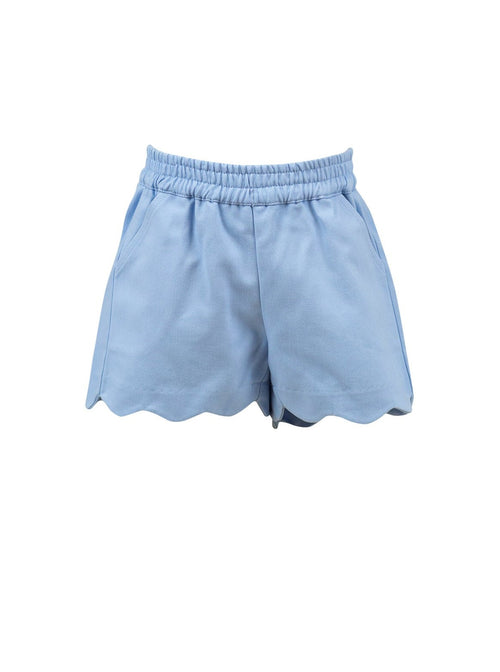 Susie Scallop Shorts - Light Blue