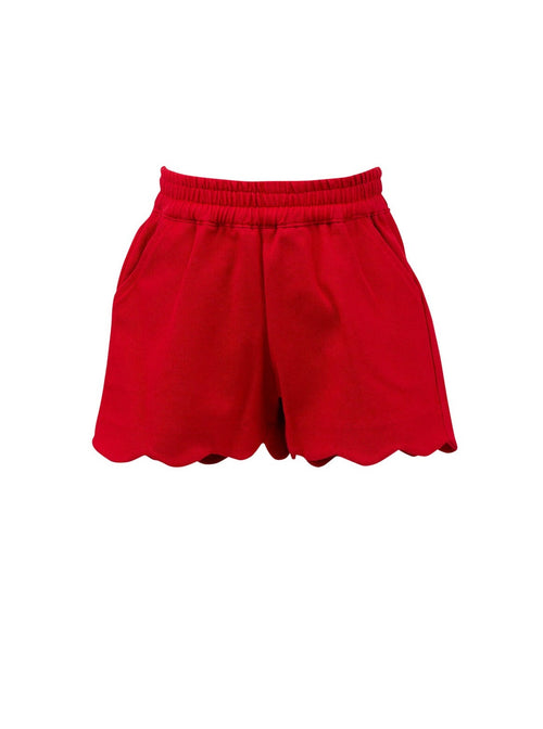 Susie Scallop Shorts - Red